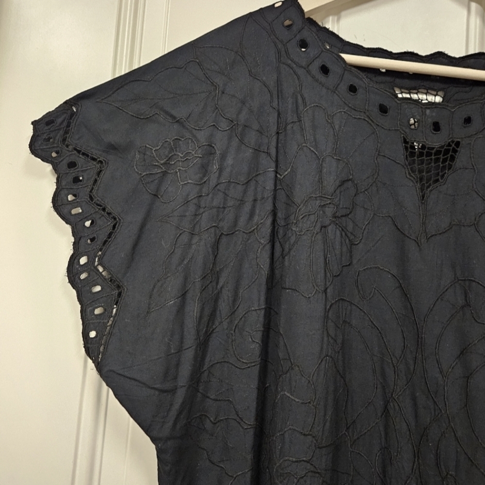 Jane Ashley woman black floral lace Blouse size 2X - Picture 2 of 8